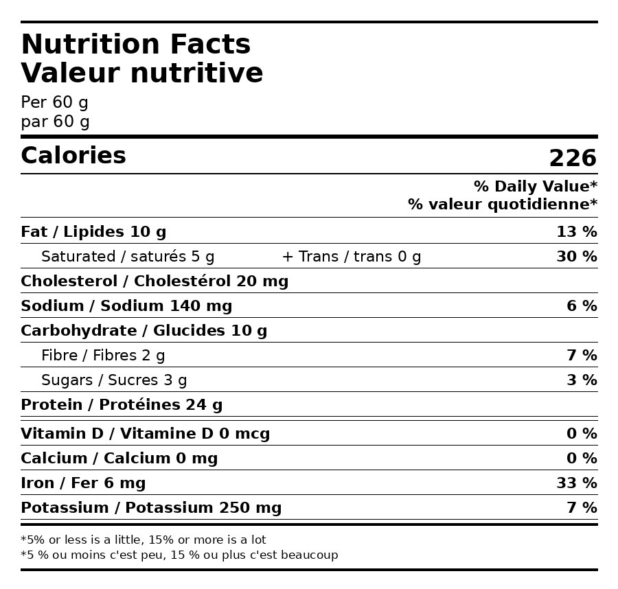 Informations Nutritionnelles