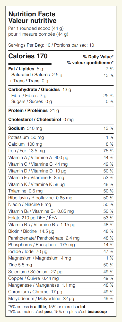 Informations Nutritionnelles