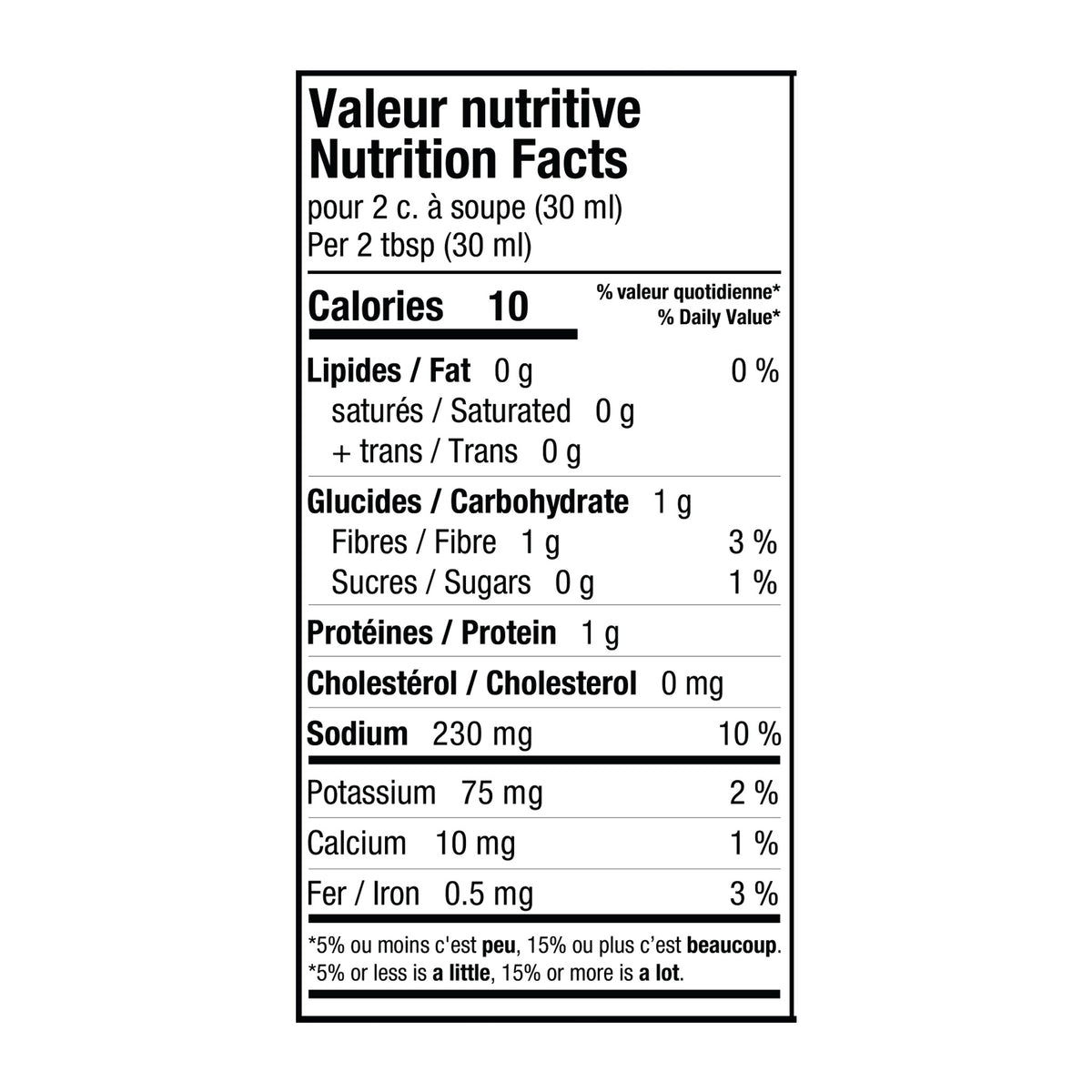 Informations Nutritionnelles