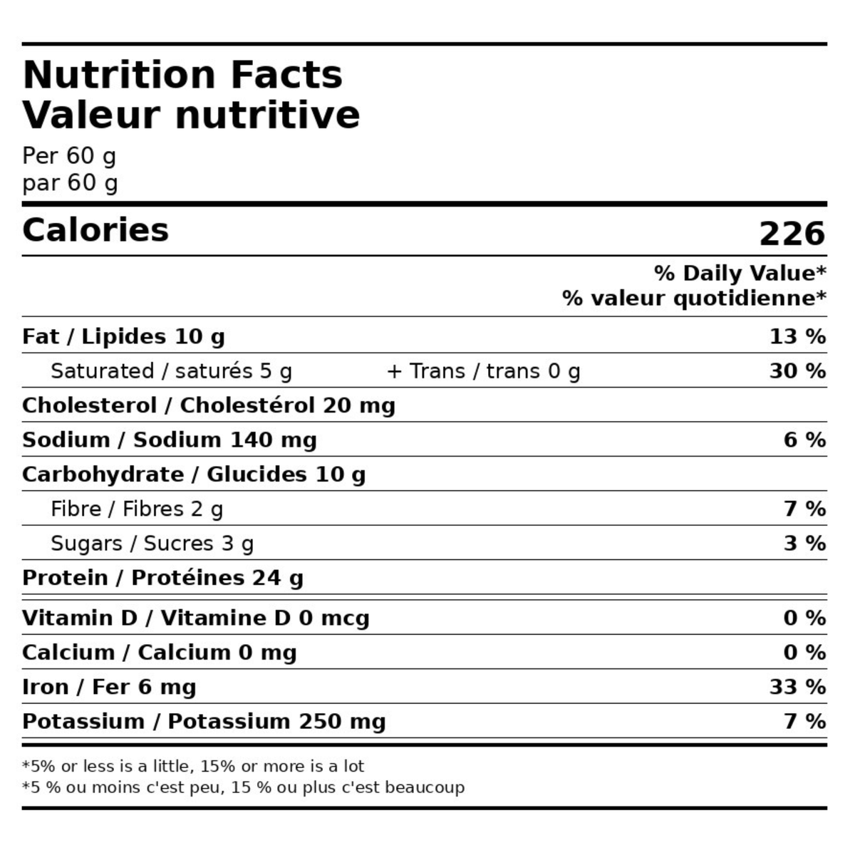Informations Nutritionnelles