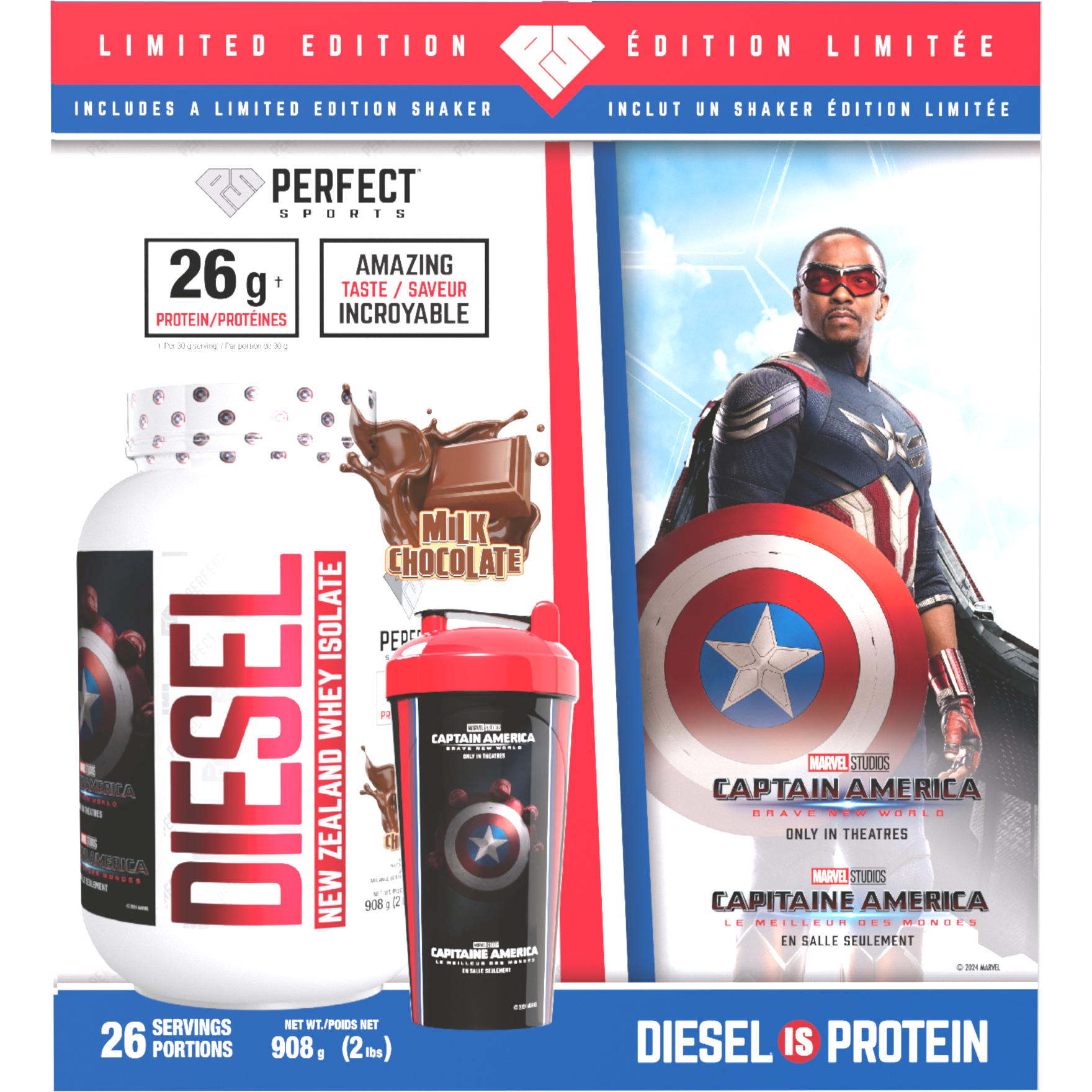 Captain Perfect Perfect Sports - Captain America Diesel 2lb + Ensemble – Shop Santé