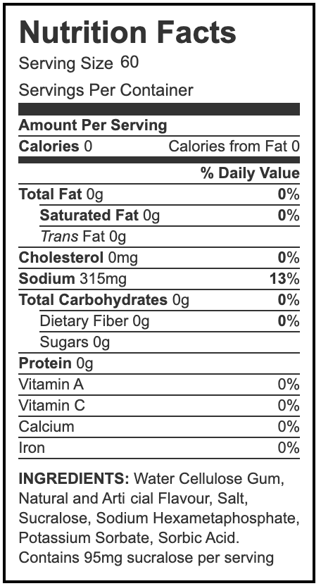 Sirop d'Érable 0% Calorie 320ml - Bodyshape Nutrition