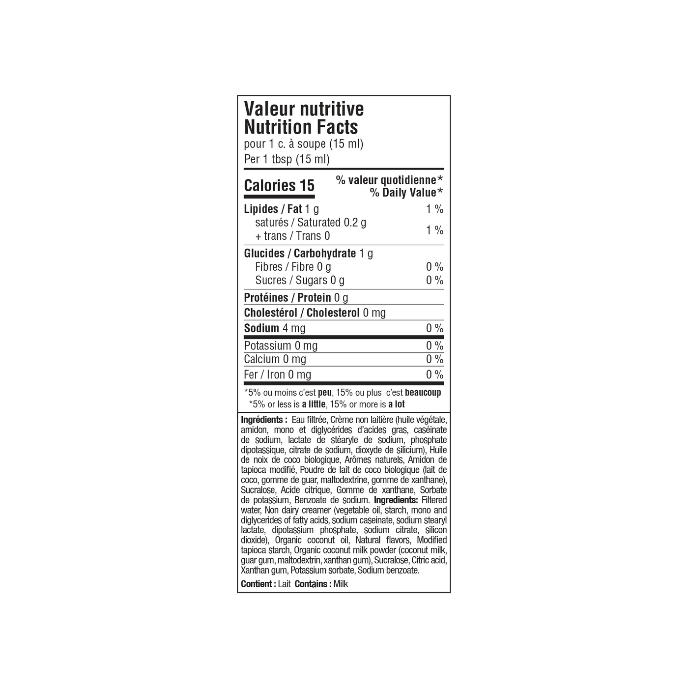 Informations Nutritionnelles