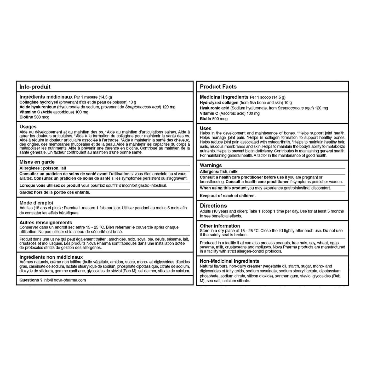 Informations Nutritionnelles